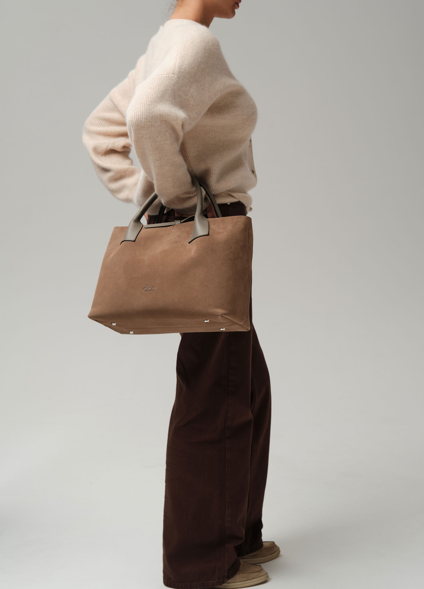 Замшевая сумка Iris DBR 31372 серо-коричневый