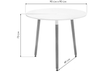 Стол деревянный Woodville Lorini 90 white, wood