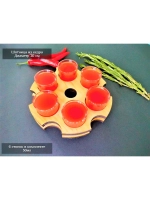 Деревянная шотница из кедра с 6 стопками.