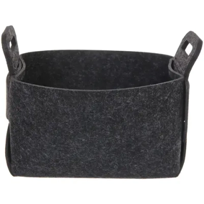 Корзина для хранения войлок 18*15*11 темно-серая