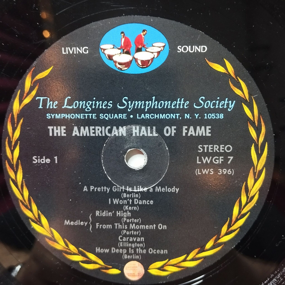 Винтажная виниловая пластинка LP The Longines Symphonette The American Hall Of Fame (USA 1969)