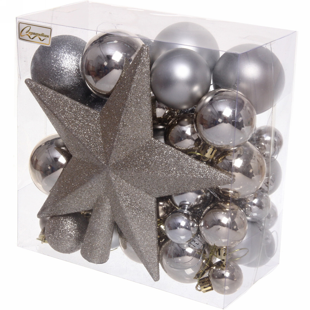 Набор украшений SHINE «Fantasy» (51 шт.), light champagne/silver