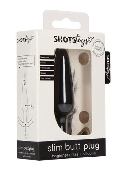 Черная анальная пробка для ношения Slim Butt Plug - 8,3 см. (Цвет: черный)