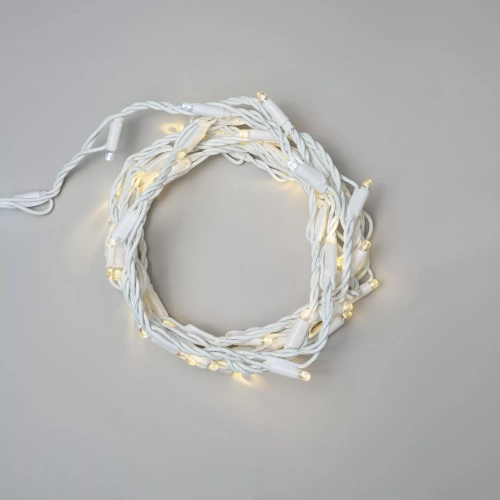 Светодиодная нить Тверская 7 м. с контроллером 24 В, 54 LED, тепло-белый, белый провод каучук, LTC (FL70-8-1WW+)