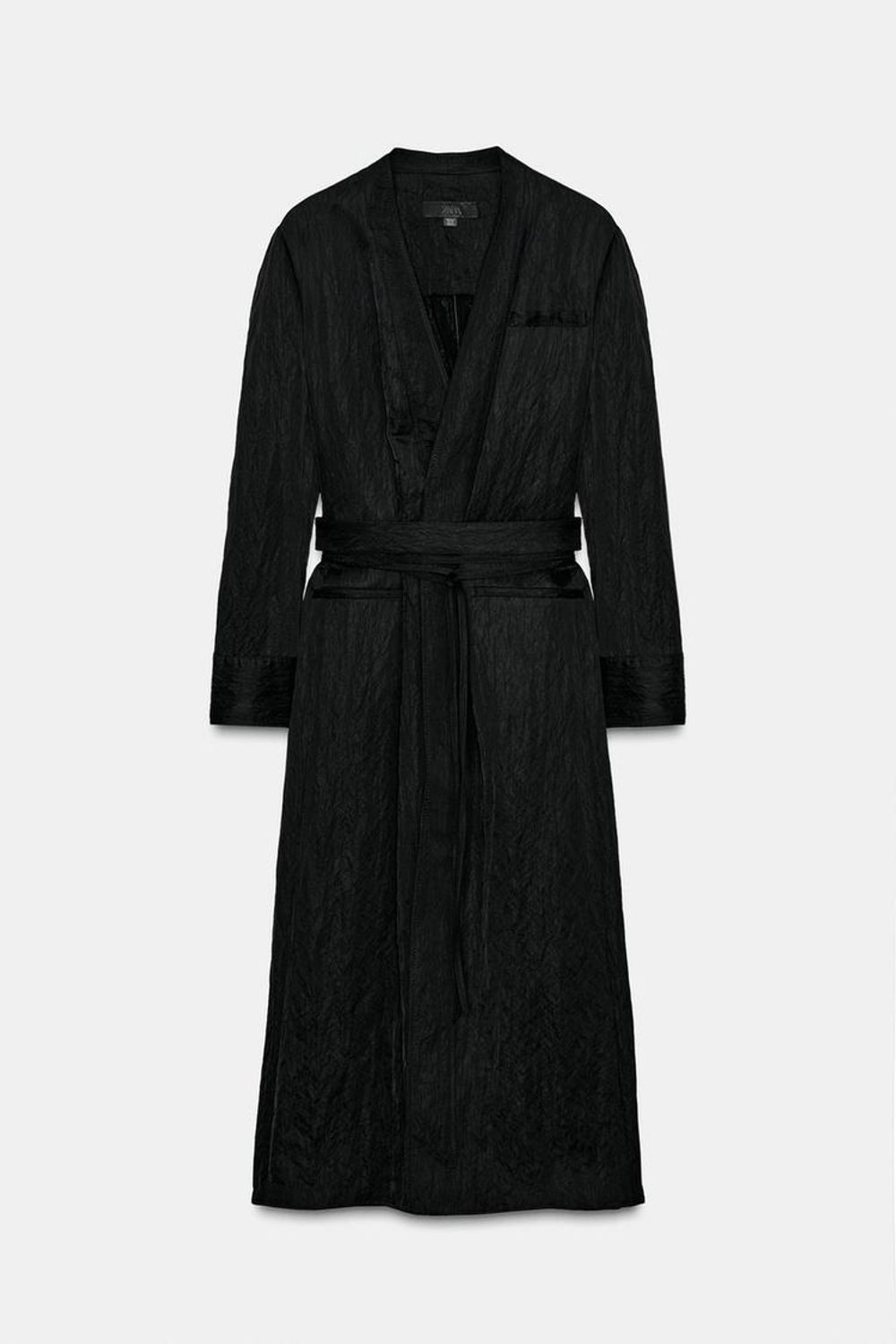 ZARA МЯТОЕ АТЛАСНОЕ ПЛАТЬЕ — ZW COLLECTION LIMITED EDITION, ЧЕРНЫЙ