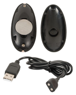 Черный анальный стимулятор с вибрацией и пультом ДУ - 14,9 см. (Цвет: черный)