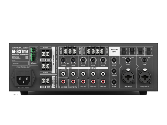 CVGAUDIO M-83Tmz профессиональный многофункциональный микшер-усилитель, мощность 80W/100V