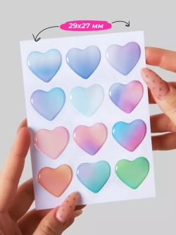 3д стикеры на телефон чехол ноутбук сердечки