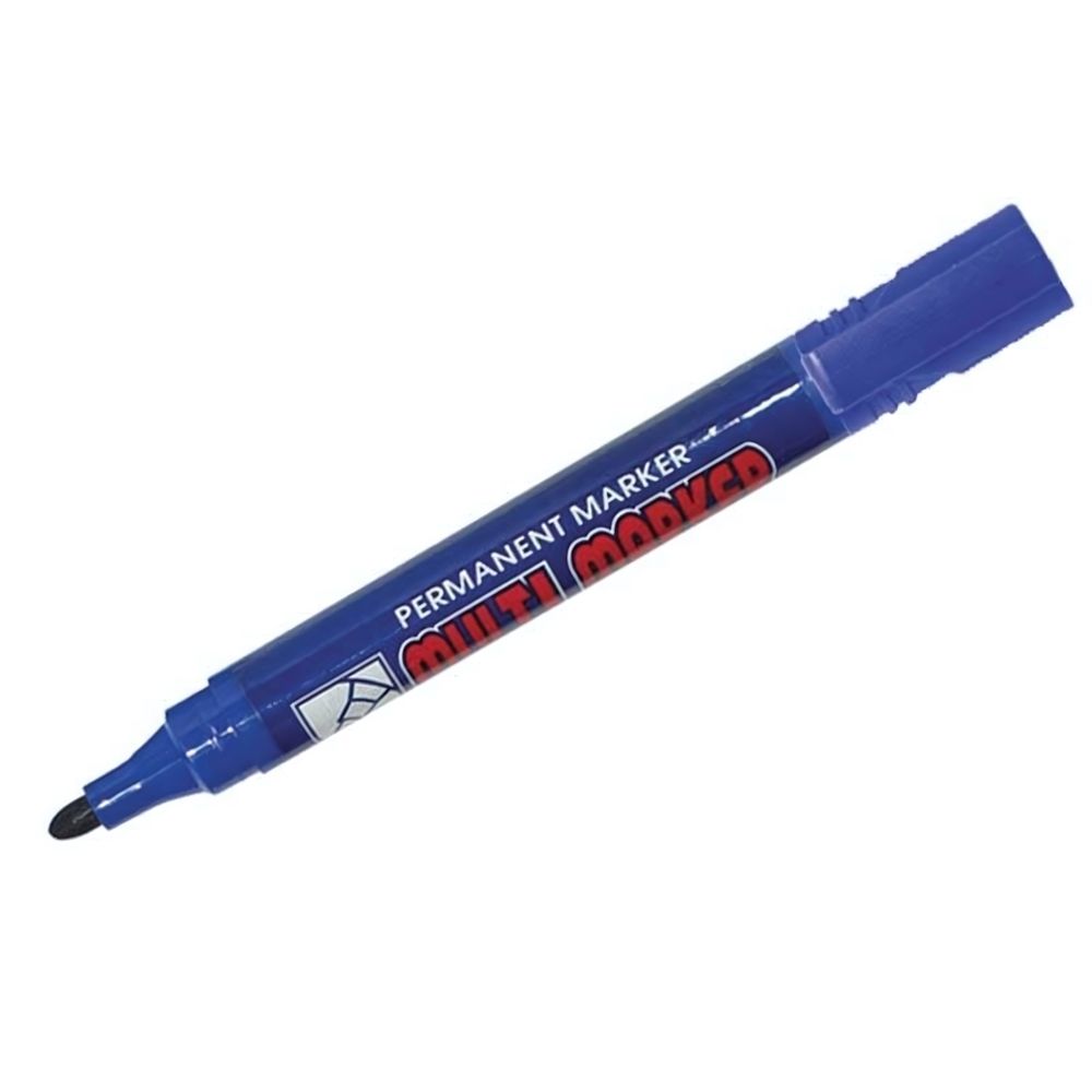 Маркер перм. 3мм. &quot;Multi Marker&quot; синий пулевидный 1/12 (Crown)