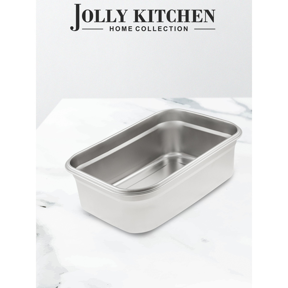 Контейнер пищевой Jolly Kitchen с крышкой, нержавеющая сталь, 35,5x25,5x11,5 (6 литров)