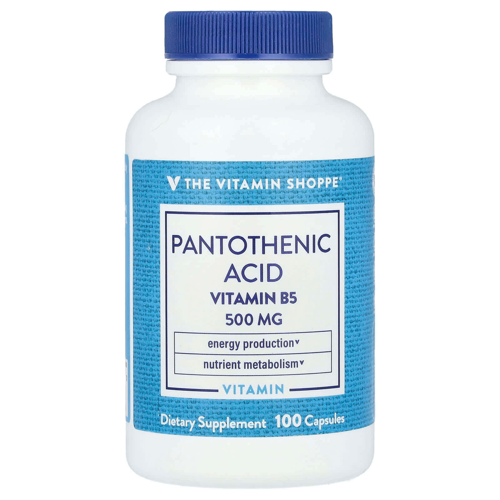 The Vitamin Shoppe, Пантотеновая кислота, витамин B5, 100 капсул