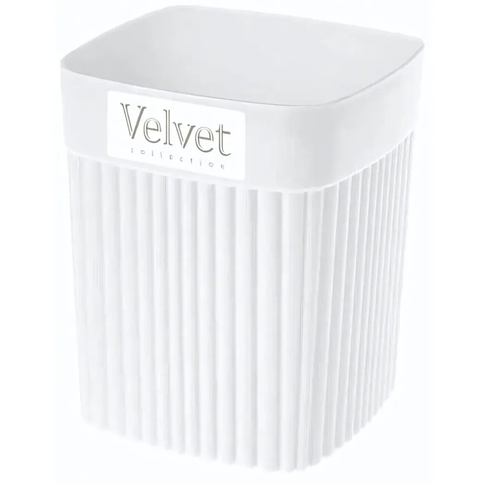 Стаканчик для зубных щеток 9*9*11см «VELVET» белый