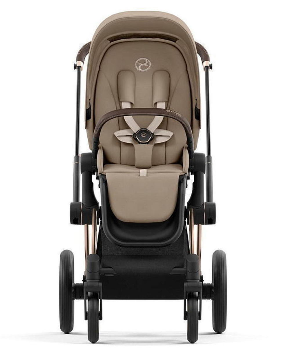 Коляска Cybex Priam IV Rosegold complete и автокресло Cloud G i-Size Ocean Blue Plus 3 в 1 Cozy Beige