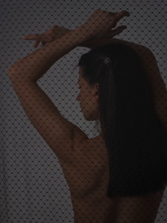 Сетка эластичная оптом, франц. решетка, черный 170