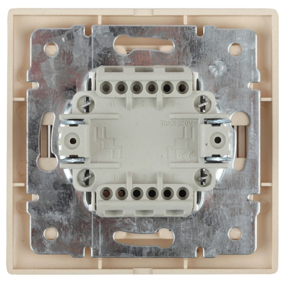 1-105-11 Intro Выключатель двойной с подсветкой, 10А-250В, IP20, СУ, Plano, сосна