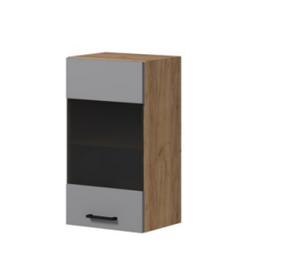 Alisa Grey - Шкаф навесной 400 со стеклом