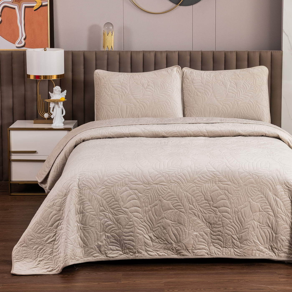 Покрывало 160х220 и наволочка 50х70 Sofi De MarkO Мелисса светло-бежевое