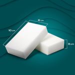 Губка-ластик МЕЛАМИНОВАЯ для удаления пятен, для чистки кухни, уборки, обуви, 10х6х3 см, КОМПЛЕКТ 3 шт., полибэг, LAIMA, 605035