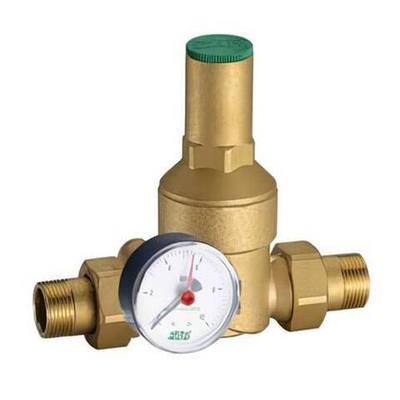 Регулятор давления FAR 2805 - 1/2" (НР/НР, PN25, Tmax 75°C, настройка 1-6 бар, с манометром)