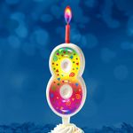 Свеча Цифра, 8 Цветное пламя, 12 см, 1 шт.