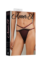 Сексуальные трусики-танга со сверкающей съёмной бретелью (Размер: S) (Цвет: сливовый)