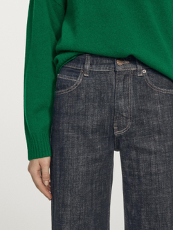 Massimo Dutti Расклешенные джинсы с высокой талией, темно-синий