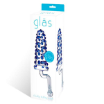 Пупырчатый стеклянный стимулятор с рукоятью, 12 см