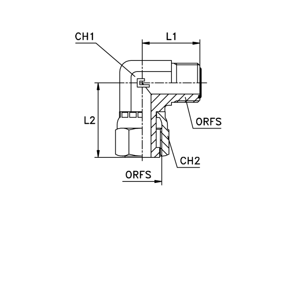 Соединение PN90 ORFS 1.3/16 (обжатая гайка)
