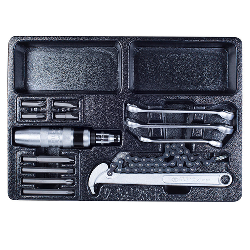 KING TONY (9-34128FR) Набор разрезных ключей, ударная отвертка и съемник масляных фильтров, ложемент, 14 предметов