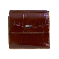 Стильный маленький коричневый женский кошелёк 10х10 см из натуральной кожи с внешним отделением для мелочи CS33-108C