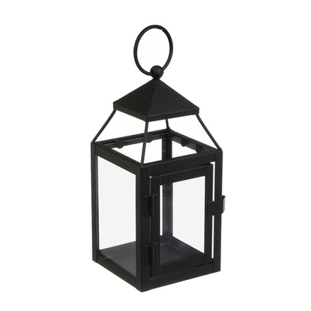 Подсвечник в виде фонарика, 8x8x18 см, металл, стекло