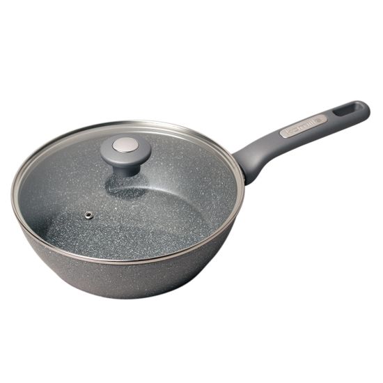 Сотейник 24 см. из алюминия с крышкой Kamille KM-4275GR с мраморным покрытием