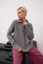 Свитер с воротом поло