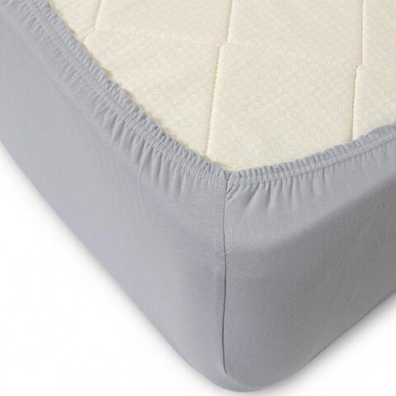 Простыня трикотажная на резинке "О. СЕРЫЙ", борт 20 см, 100% хлопок, Россия.