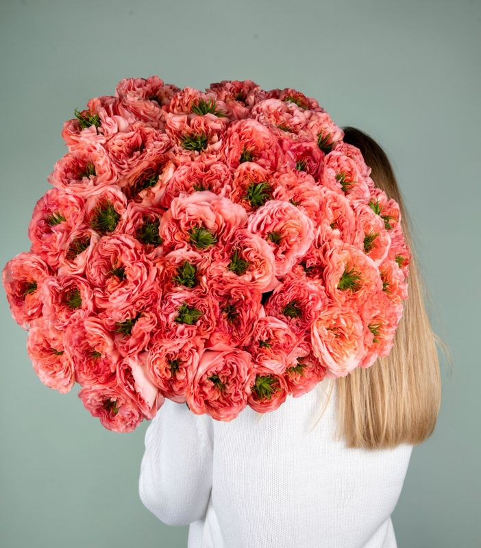 Букет роз "Мандарин Экспрешн" под ленту