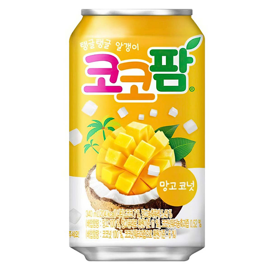 Газированный напиток Haitai Coco Palm Mango & Coconut со вкусом манго и кокоса, 340 мл (Корея)