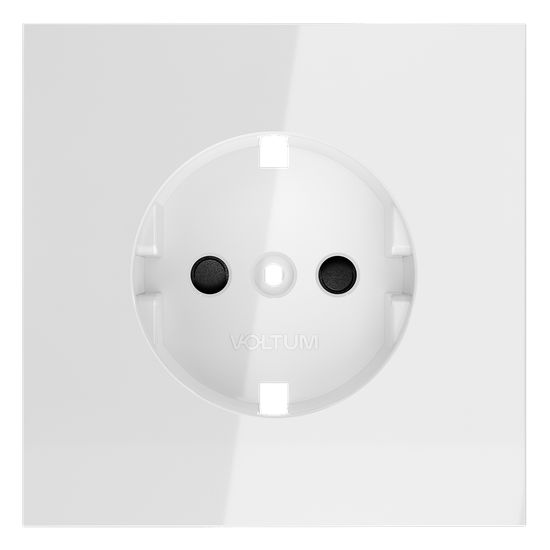 Накладка для розетки с заземлением и защитными шторками, S70 (белый глянцевый)