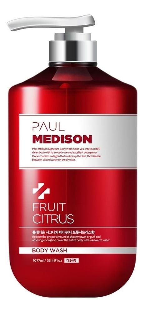 PAUL MEDISON Гель для душа с коллагеном и ароматом цитрусовых - Body Wash Fruit Citrus, 1077мл