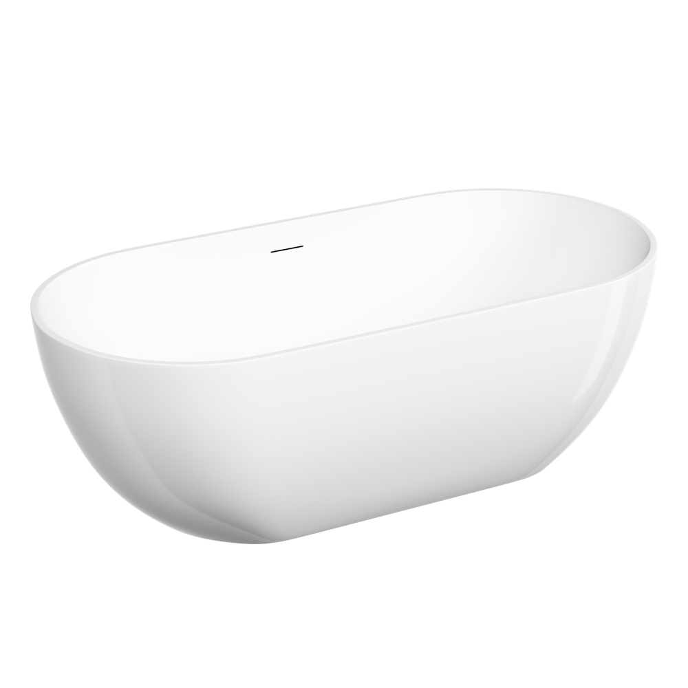 Акриловая ванна Sancos Leaf 1700x800x580 мм, отдельностоящая, овальная, с каркасом, со сливом-переливом, донным клапаном "сlick-сlack", цвет белый, арт. FB20