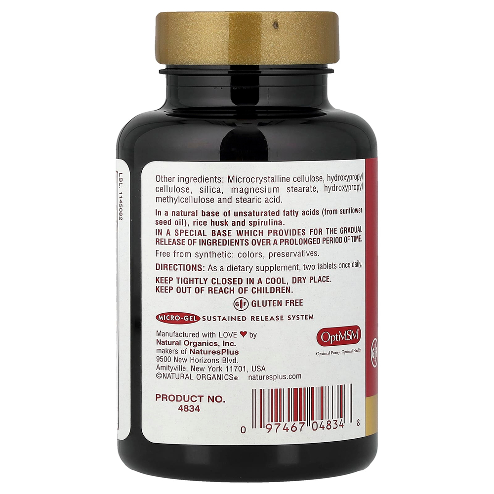NaturesPlus, Ultra Hair Plus, добавка с МСМ для роста волос, для мужчин и женщин, 60 таблеток