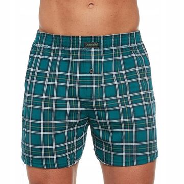 Трусы мужские семейные Cornette Comfort зелёные в белую клетку 002/273