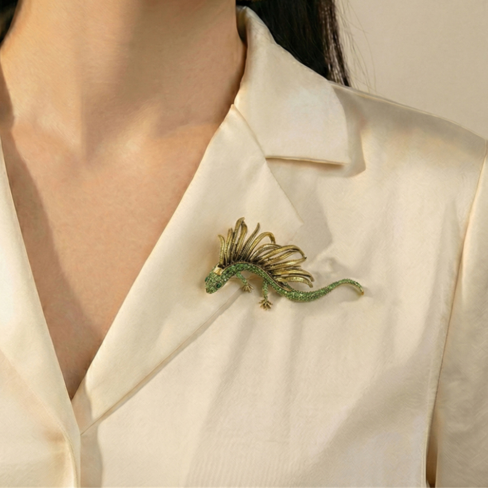 Брошь Fiore Luna Dragon чешский бриллиант BR15080 G/G