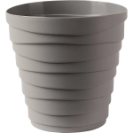 Кашпо для цветов пластиковое 1,4л d-14,5см «Бархан» Серый жемчуг