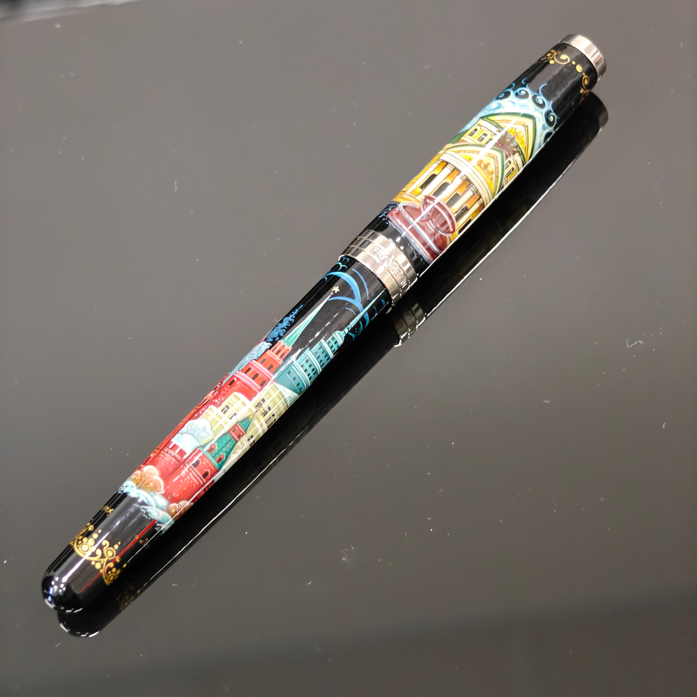 Коллекционная ручка роллер Parker Sonnet с колпачком "Москва" с ручной росписью в футляре