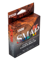 Шнур плетеный для рыбалки Ryobi SMAP PE8X-100M Multi Colour 6.0# 0,405мм