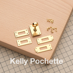 Kelly Pochette // Комплект фурнитуры из нержавеющей стали, цвет золото, с логотипом