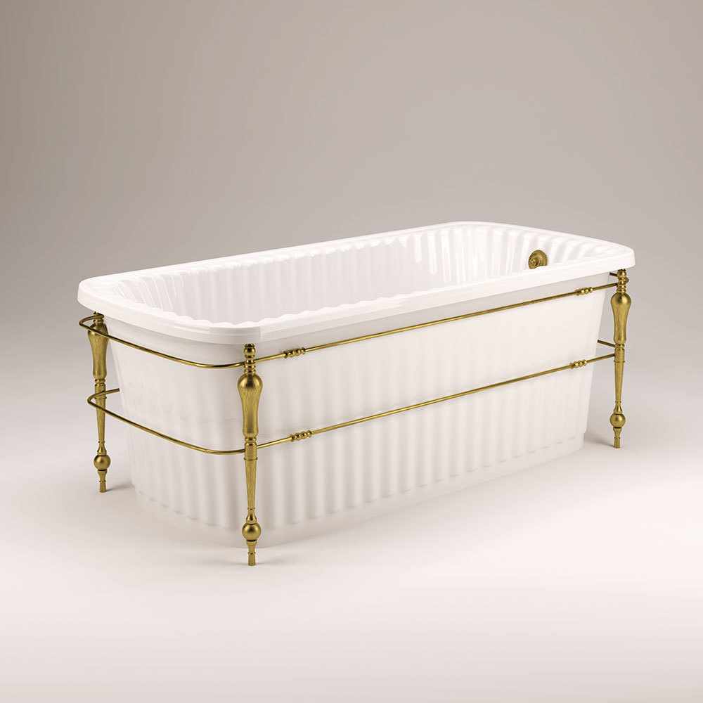 Ванна Migliore Olivia console 24377 174x80 см. золото/белая акриловая отдельно стоящая