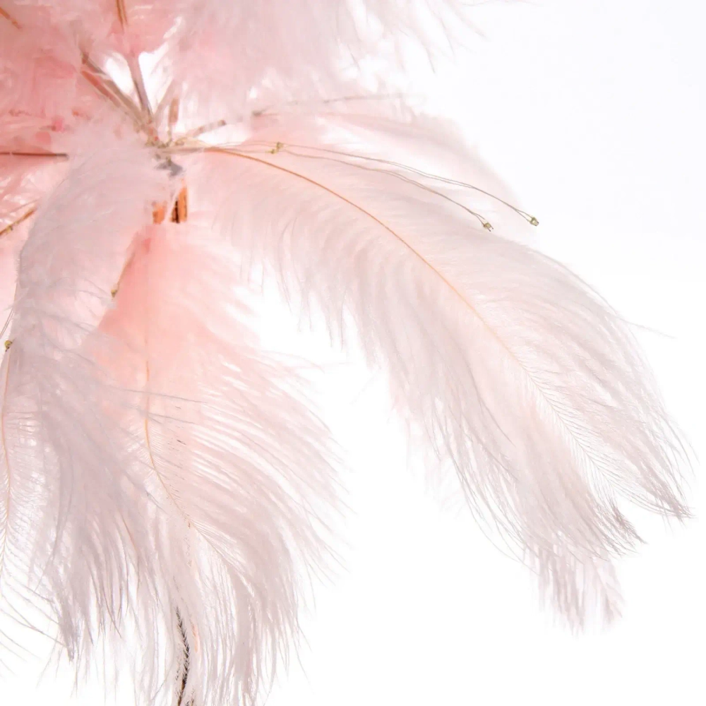 Фигура световая «Волшебное перо» 35 см 80 ламп LED на батарейках, 1 реж, USB питание, Розовый