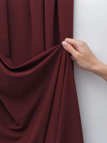 Микрофибра бельевая в рубчик матовая эластичная цвет бордово-кирпичный метражом