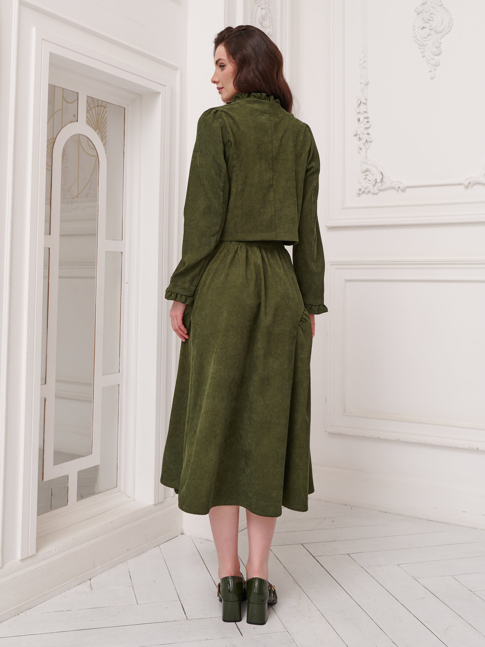 Юбка бохо вельветовая миди